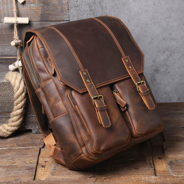 Brown Leather Rucksack |