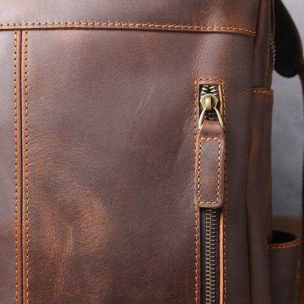 Brown Leather Rucksack |