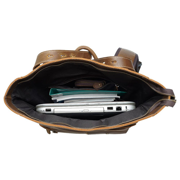 Leather Laptop Bookbag |