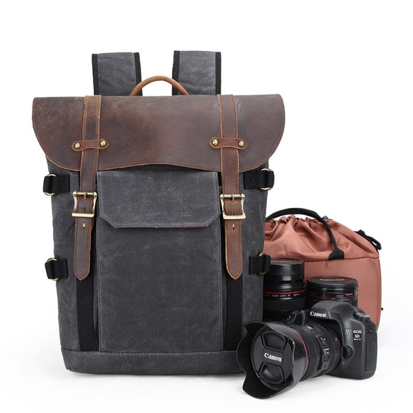 Canvas and Leather Camera Backpack |