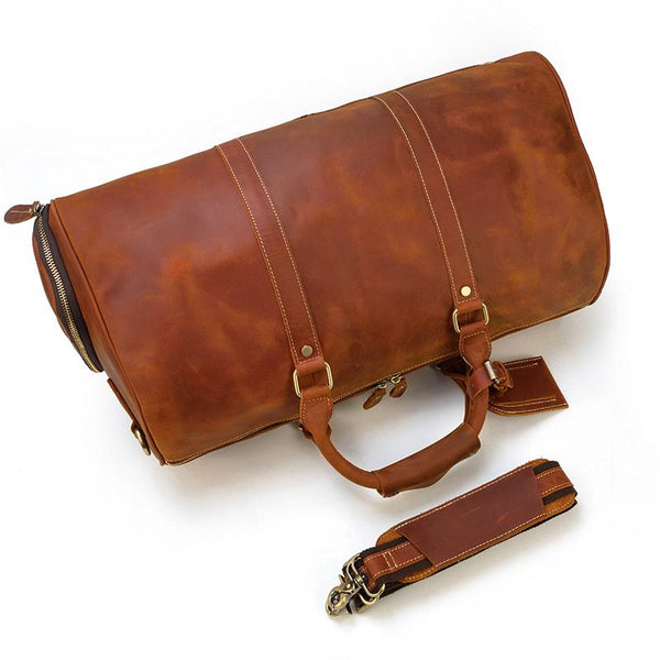 Brown Leather Duffle Bag |