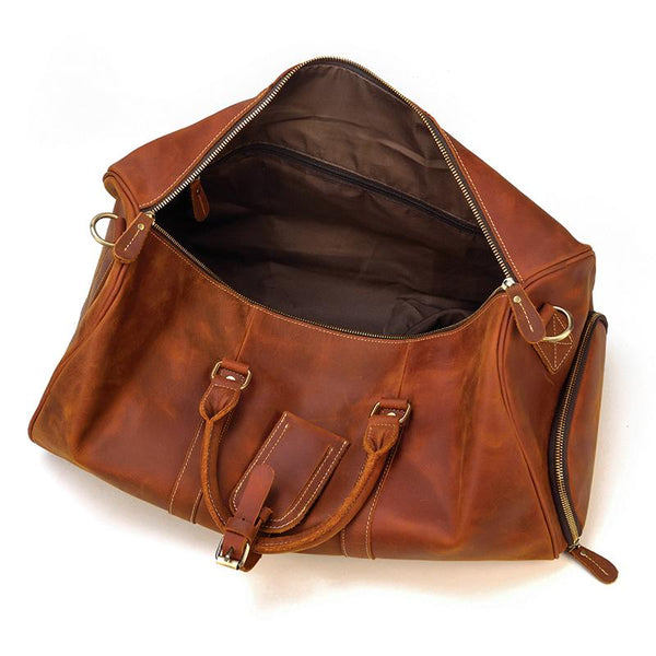 Brown Leather Duffle Bag |