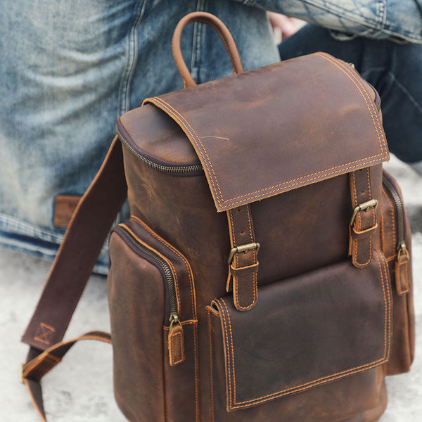 Leather Laptop Backpack |