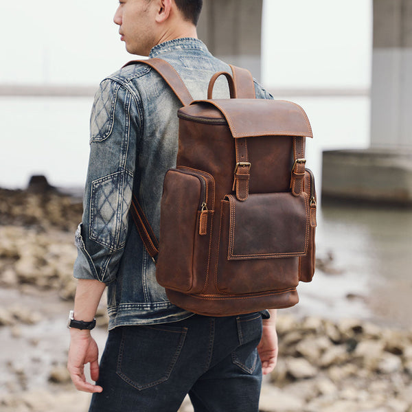 Leather Laptop Backpack |