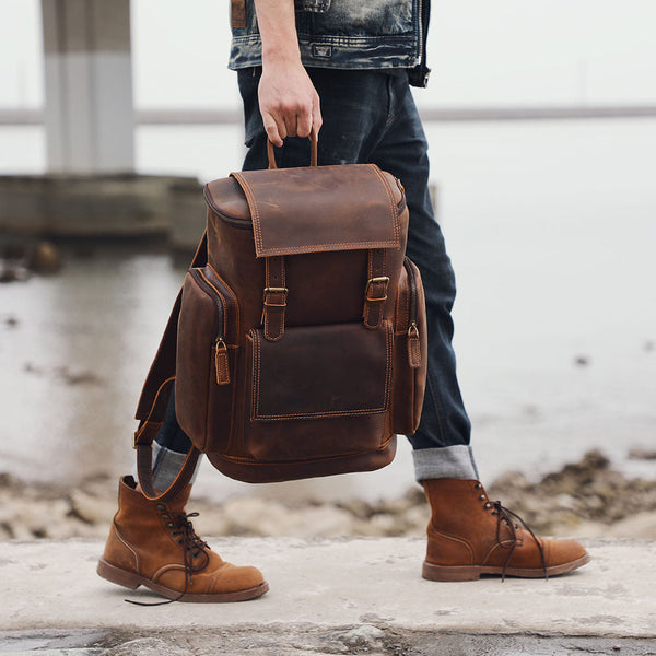 Leather Laptop Backpack |