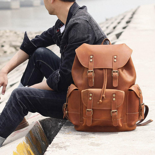 Leather Travel Backpack |