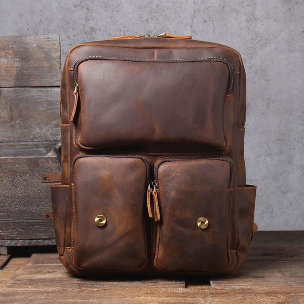 Brown Leather Rucksack |