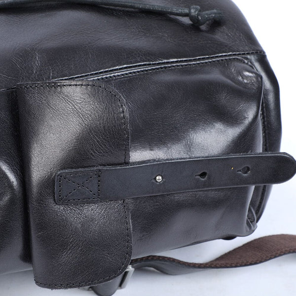 Small Black Leather Backpack | 