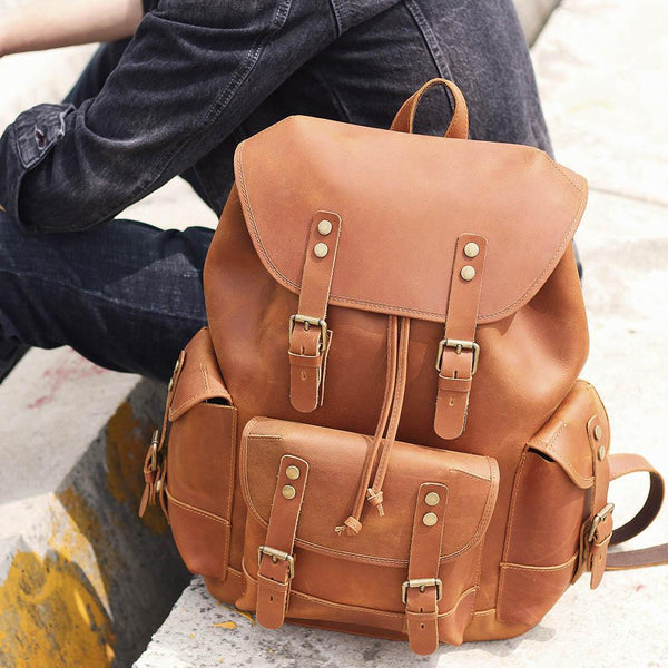 Leather Travel Backpack |