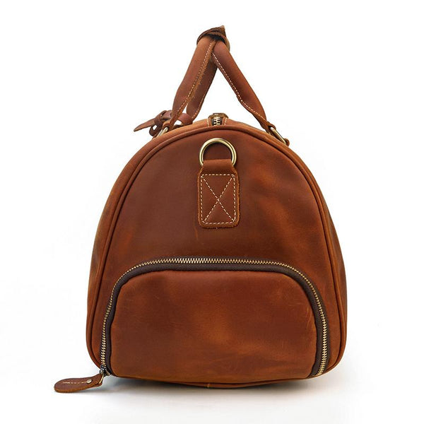 Brown Leather Duffle Bag |