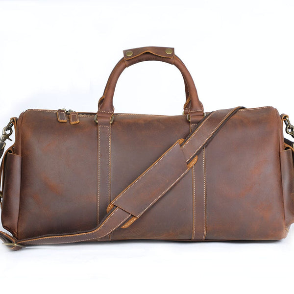 Leather Travel Duffle Bag |