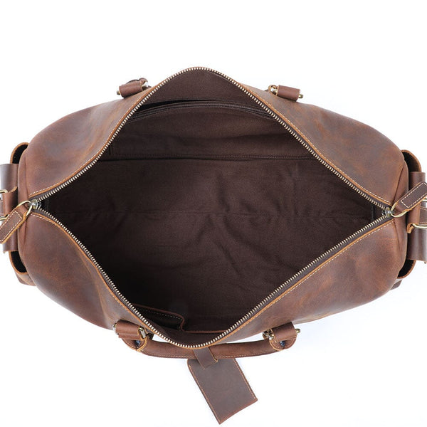 Leather Travel Duffle Bag |