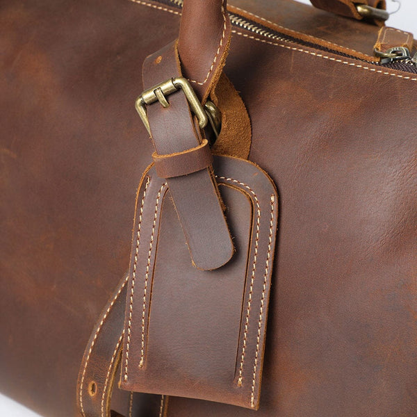 Leather Travel Duffle Bag |