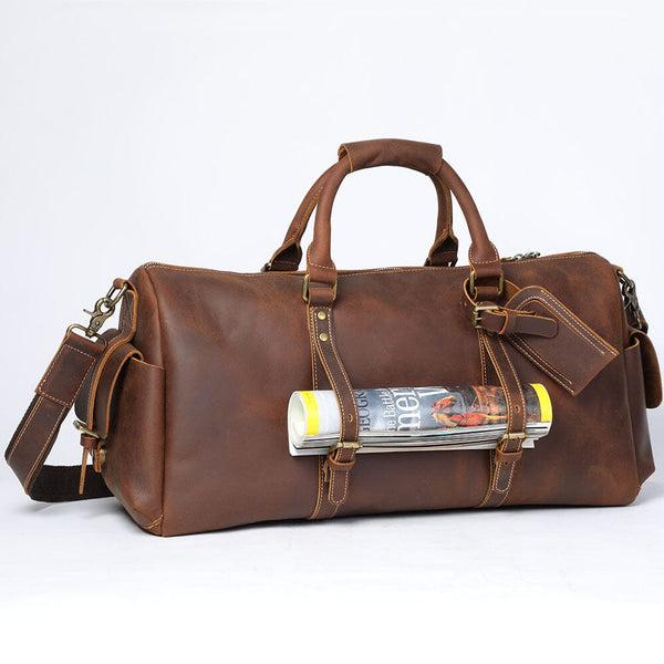 Leather Travel Duffle Bag |