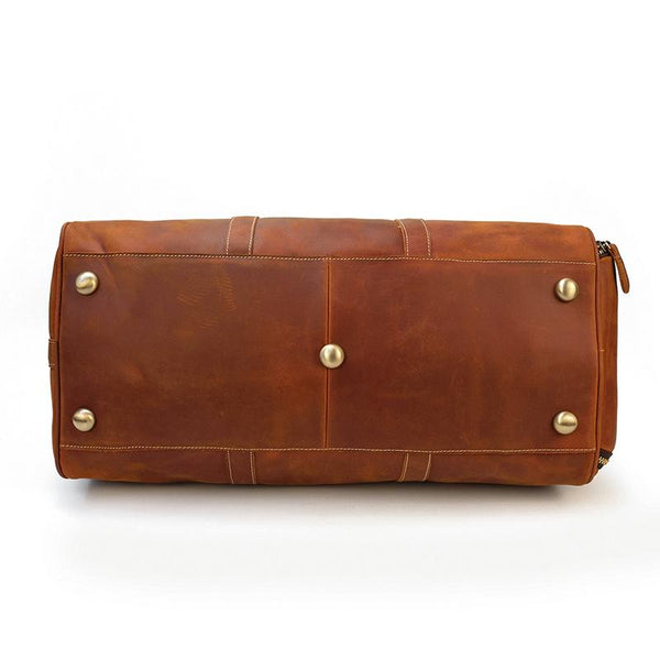 Brown Leather Duffle Bag |