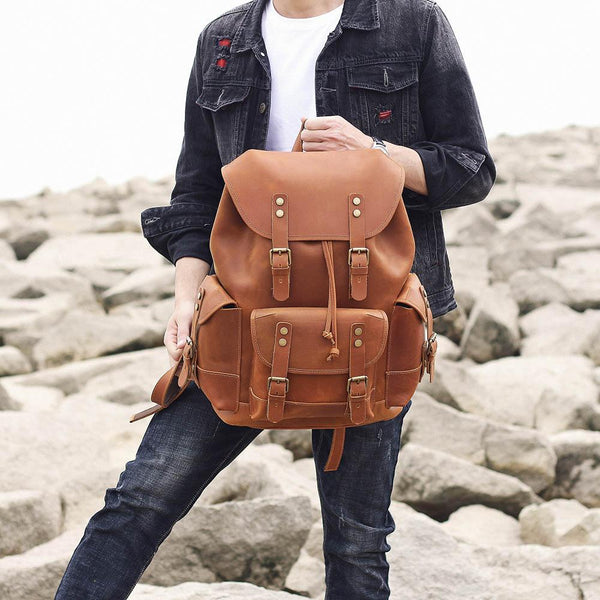 Leather Travel Backpack |