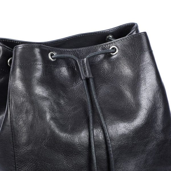 Small Black Leather Backpack | 