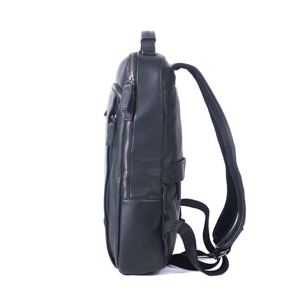 Black Leather Laptop Backpack |