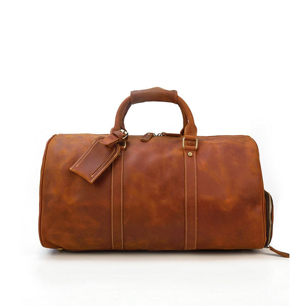 Brown Leather Duffle Bag |