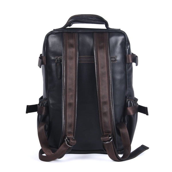 Men's Black Leather Backpack |