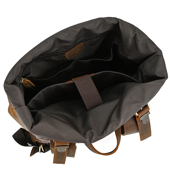 Leather Roll Top Backpack |