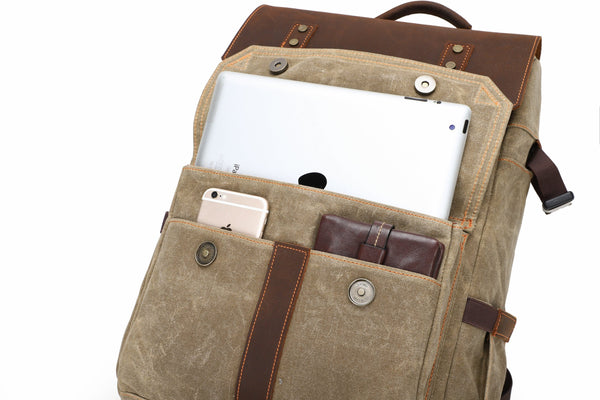 Waxed Canvas Camera Backpack |