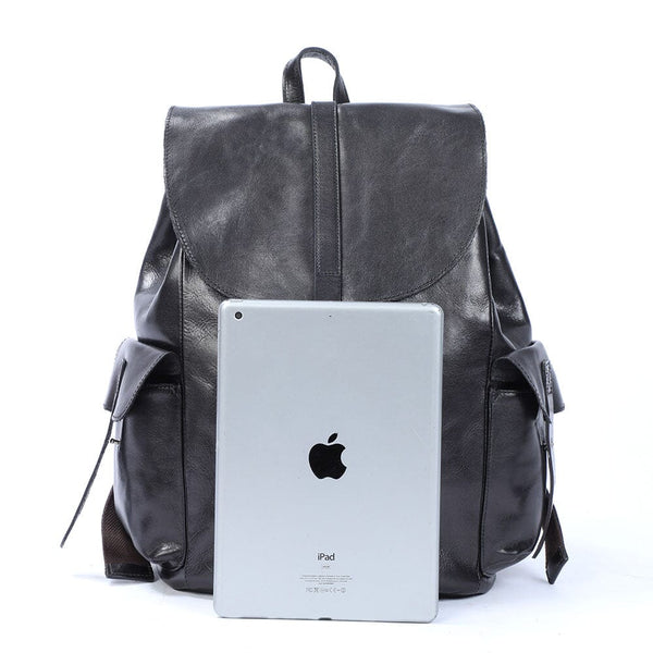 Small Black Leather Backpack | 