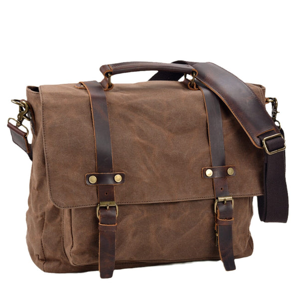 Canvas and Leather Messenger Bag |