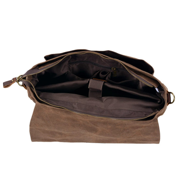 Canvas and Leather Messenger Bag |