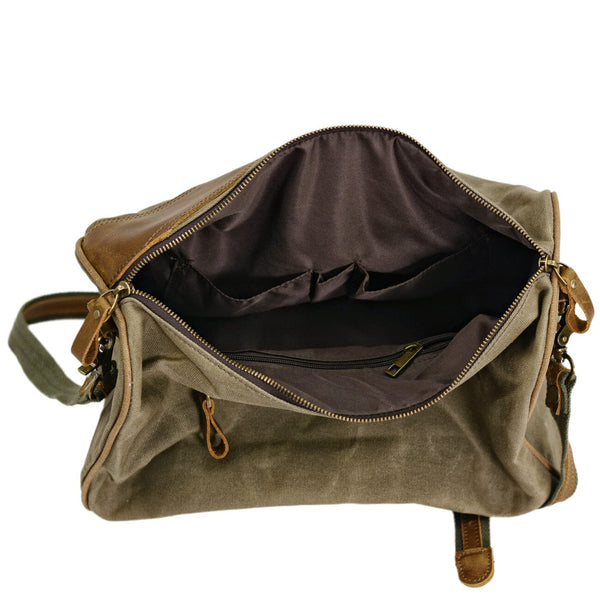 Waxed Canvas & Leather Sling Bag |