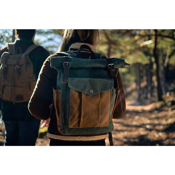 Waxed Canvas Roll Top Backpack |